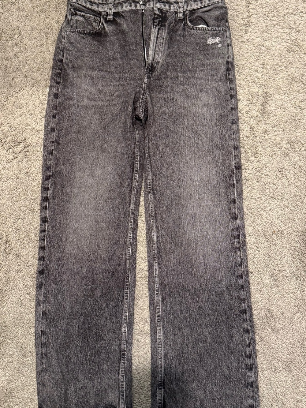 Rag & Bone Miramar Black Washed Straight Leg Sweatpants
